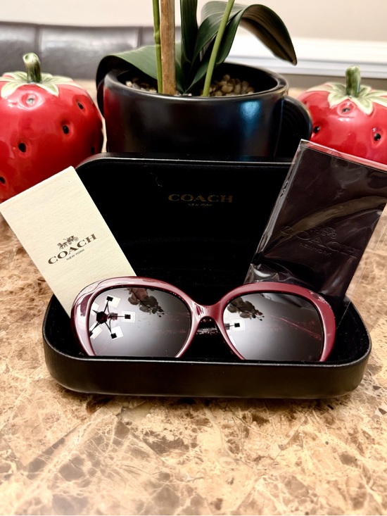 Coach Accessories - ⭐️⭐️Coach HC8358F (Burgundy Glitter Sig C) Sunglasses Full Inclusion